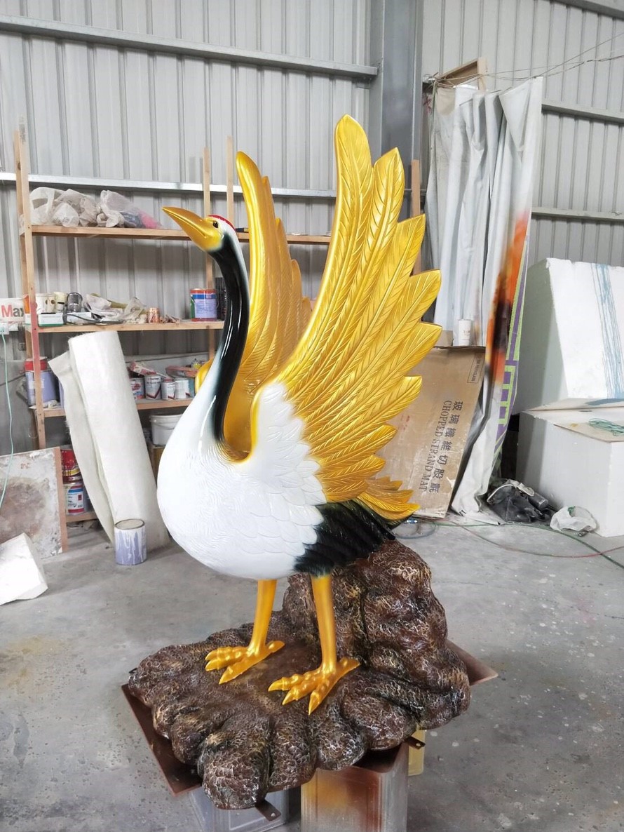 Fiberglass Outdoor Animal Sculpture,Crane Statue