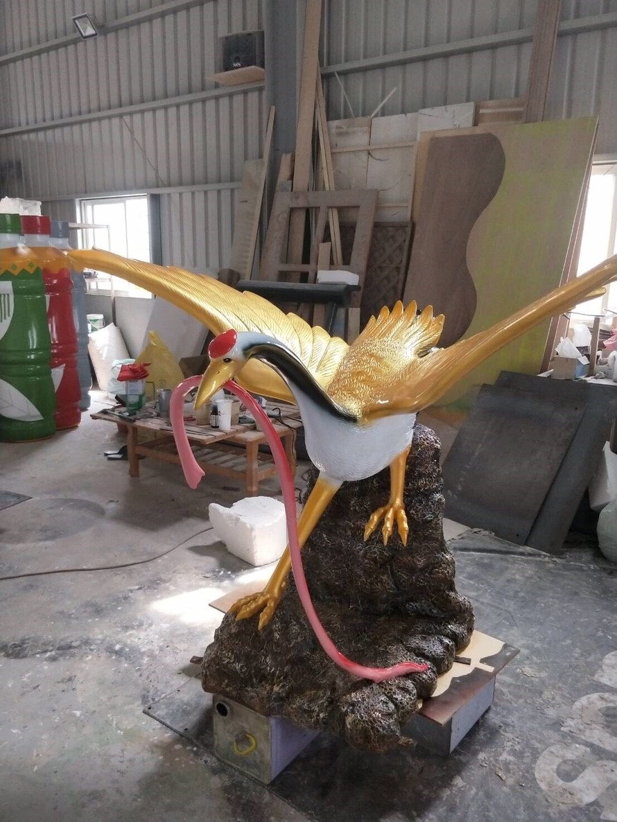 Fiberglass Outdoor Animal Sculpture,Crane Statue