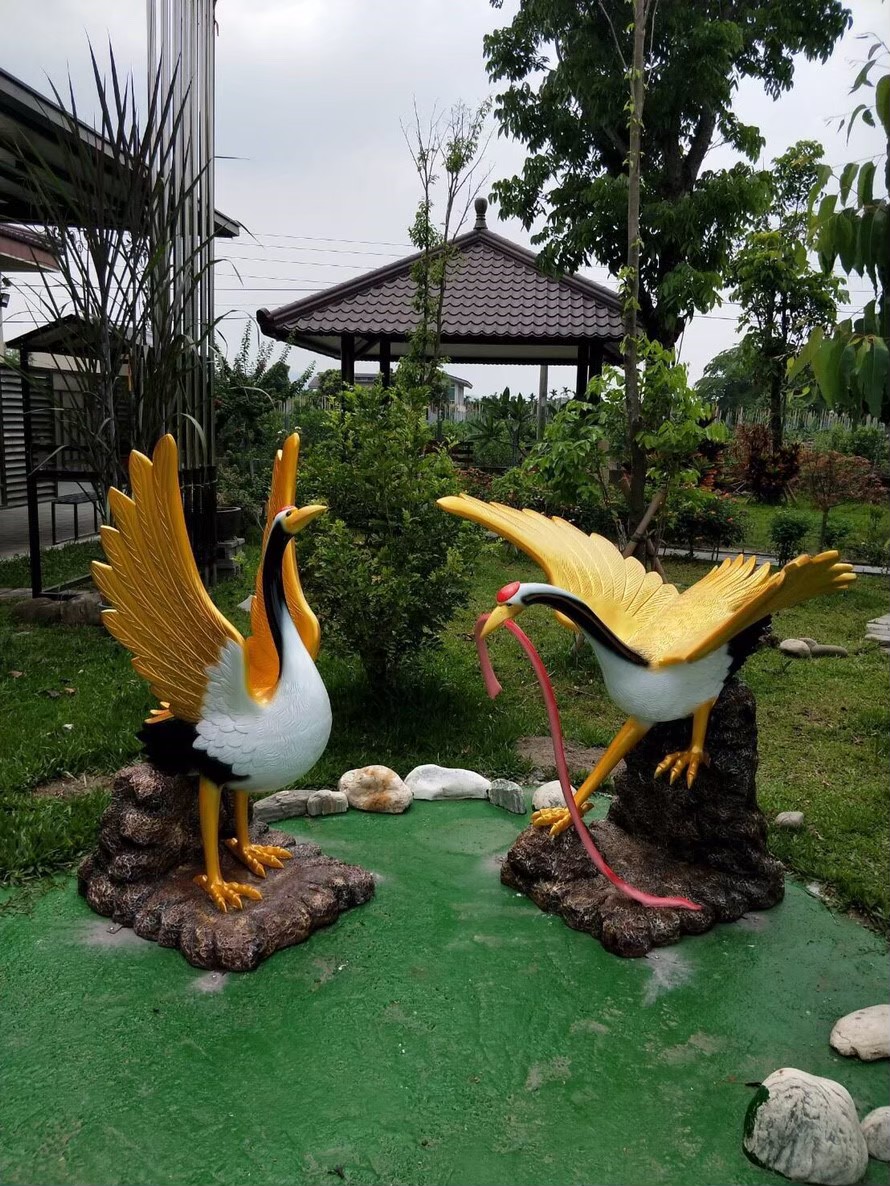 Fiberglass Outdoor Animal Sculpture,Crane Statue