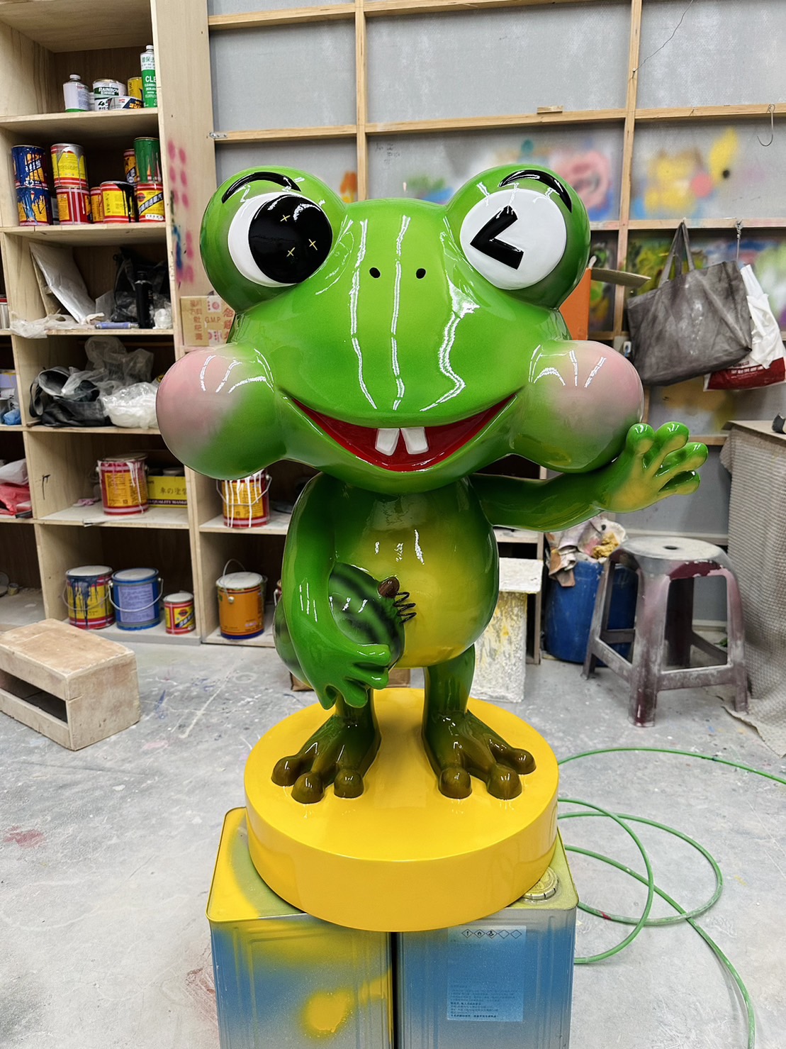 Fiberglass Cartoon Frog Statue